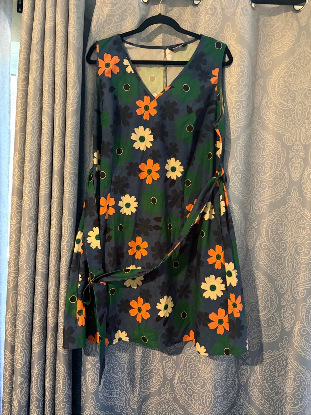 BloomChic Navy Dress 60s 70s Inspired Style. With Pockets